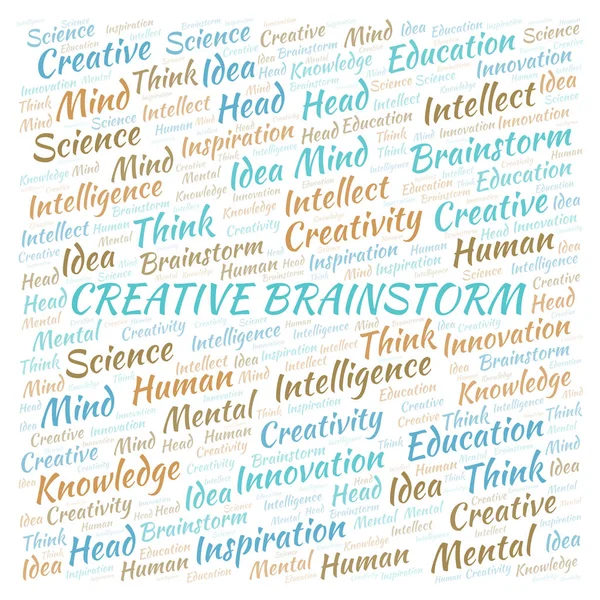 Creatieve Brainstorm Word Cloud Wordcloud Gemaakt Met Alleen Tekst — Stockfoto