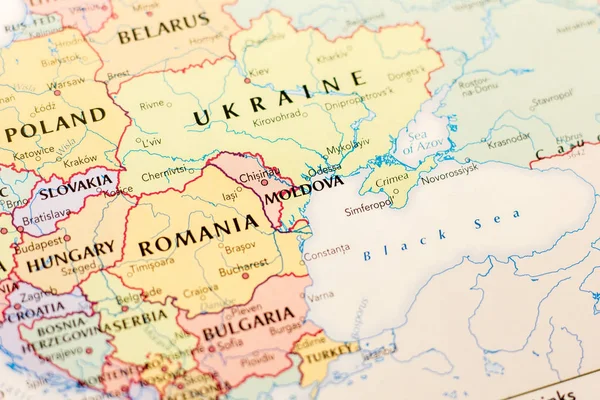 Ivanovsk Rusko Ledna 2019 Moldavsko Mapě Světa — Stock fotografie