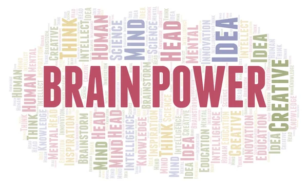 Nuage Mots Brain Power Wordcloud Fait Avec Texte Seulement — Photo