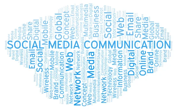 Sociale Mediacommunicatie Word Cloud Word Cloud Gemaakt Met Alleen Tekst — Stockfoto