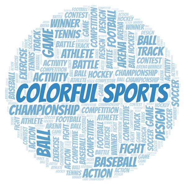 Nuage Mots Sportifs Colorés Wordcloud Fait Avec Texte Seulement — Photo