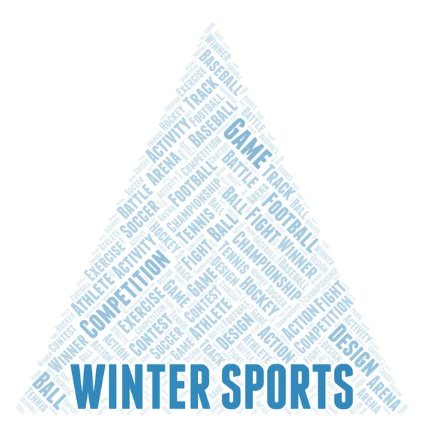 Winter Sports Word Cloud Wordcloud Made Text Only — Stock Photo, Image