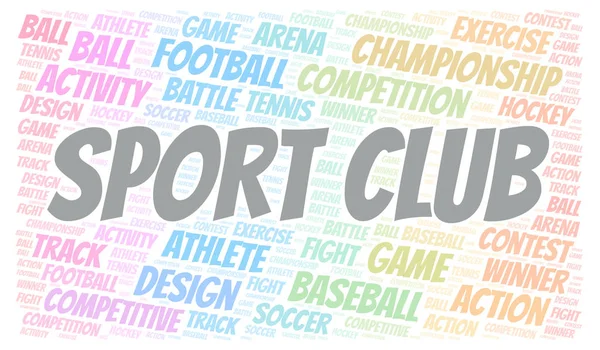 Club Word Bulut Spor Yalnızca Metin Ile Yapılan Wordcloud — Stok fotoğraf