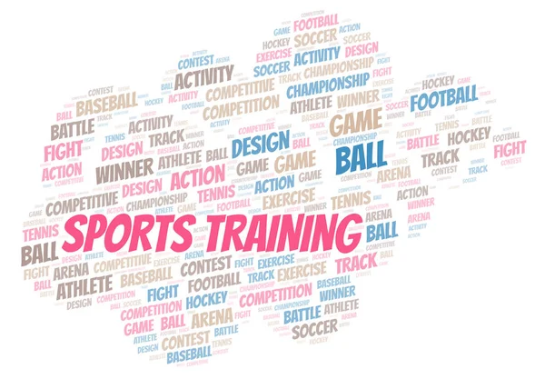 Sporttraining Wortwolke Wordcloud Nur Mit Text Erstellt — Stockfoto