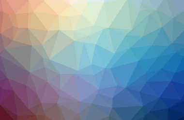 Soyut Mavi ve Kırmızı yatay düşük polimerli arka plan tasviri. Çok güzel bir çokgen dizaynı. İhtiyaçlarınız için faydalı. 