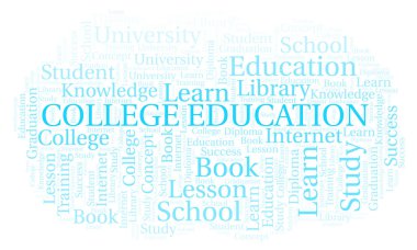 Üniversite eğitim kelime bulutu, yalnızca metin ile yapılan wordcloud.