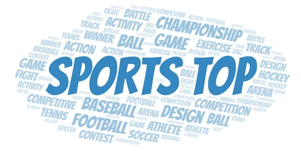 Sport Top Word Cloud Wordcloud Gjorda Med Endast Text — Stockfoto