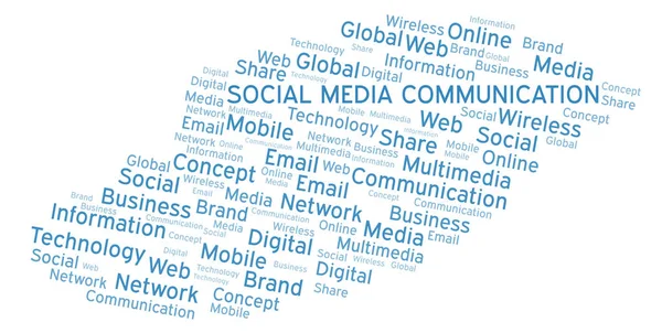 Sociala Mediekommunikation Word Cloud Word Cloud Med Endast Text — Stockfoto