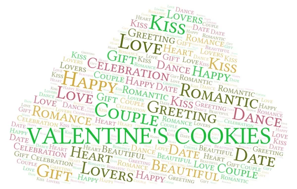 Valentine Cookies Nuvem Palavras Nuvem Word Feita Apenas Com Texto — Fotografia de Stock