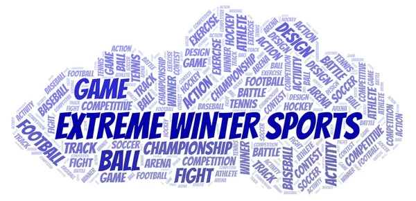 Extreme Winter Sports Word Cloud Wordcloud Made Text Only — Stock Photo, Image