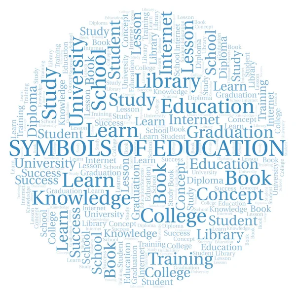 Símbolos Educación Word Cloud Wordcloud Hecho Solo Con Texto — Foto de Stock