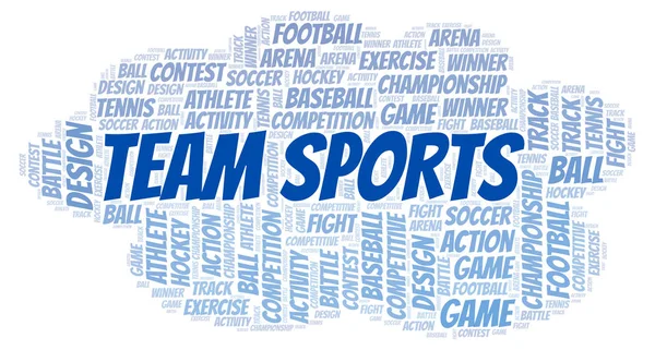 Teamsporten Word Cloud Wordcloud Gemaakt Met Alleen Tekst — Stockfoto