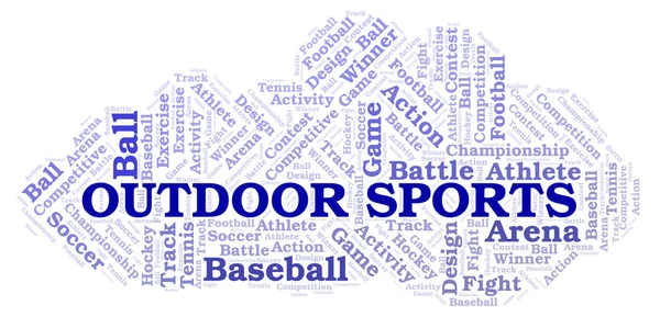Outdoor Sports Word Cloud Wordcloud Made Text Only — Stock Photo, Image