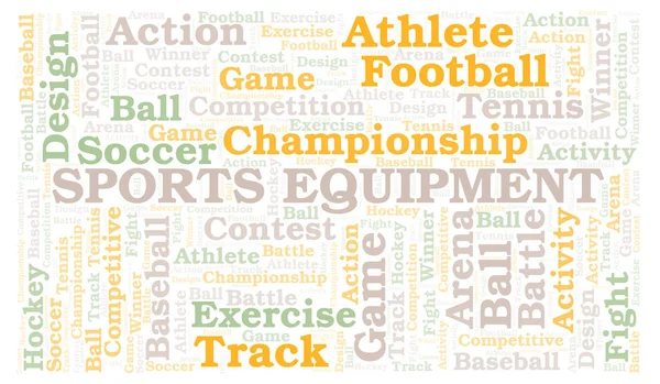 Equipamento Desportivo Nuvem Palavras Wordcloud Feito Apenas Com Texto — Fotografia de Stock