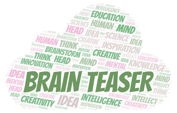 Brain Teaser Slovo Mrak Wordcloud Pouze Text — Stock fotografie