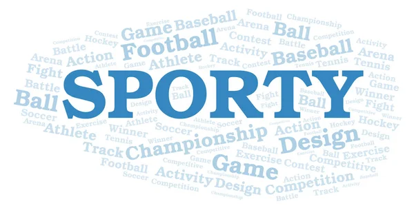 Nuvem Palavras Desportivas Wordcloud Feito Apenas Com Texto — Fotografia de Stock