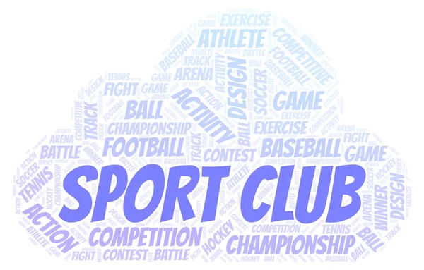 Sport Club Word Cloud Wordcloud Gjorda Med Endast Text — Stockfoto