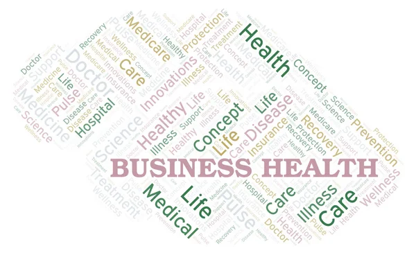 Business Hälsa Word Cloud Wordcloud Gjorda Med Endast Text — Stockfoto