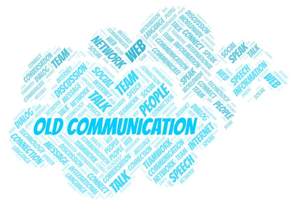 Vecchia Parola Comunicazione Cloud Wordcloud Realizzato Solo Con Testo — Foto Stock