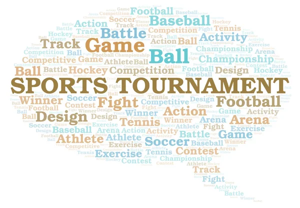 Torneo Deportivo Palabra Nube Wordcloud Hecho Solo Con Texto — Foto de Stock