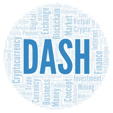 Cryptocurrency para kelime bulutu çizgi. Yalnızca metin ile yapılan kelime bulutu.