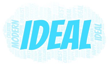 İdeal kelime bulutu. Yalnızca metin ile yapılan Wordcloud.