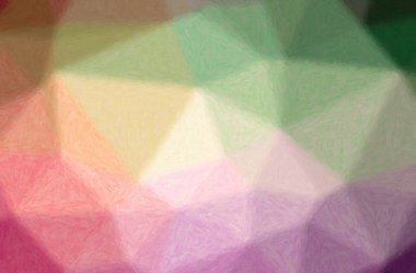 Yeşil, mor Impasto arkaplanının soyut çizimi.