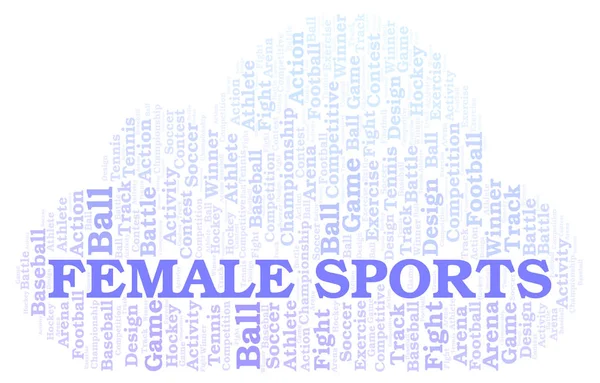 Nuvola Parole Sportive Femminili Wordcloud Realizzato Solo Con Testo — Foto Stock