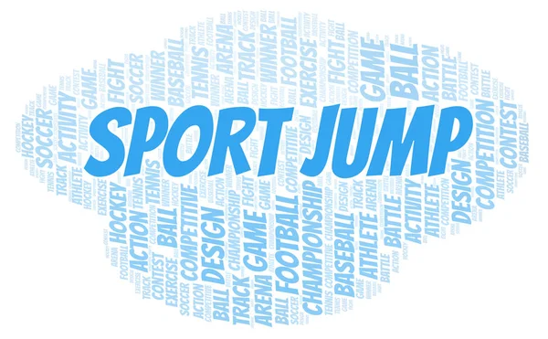 Sport Jump Szó Felhő Wordcloud Készült Csak Szöveg — Stock Fotó