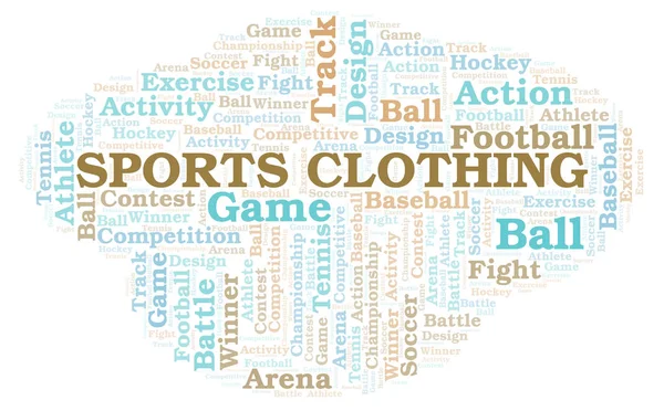 Спортивний Одяг Хмара Wordcloud Зроблено Лише Текстом — стокове фото