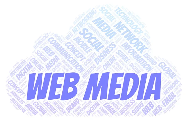 Webbmedia Word Cloud Word Cloud Med Endast Text — Stockfoto