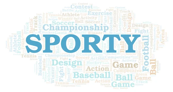 Nuvem Palavras Desportivas Wordcloud Feito Apenas Com Texto — Fotografia de Stock