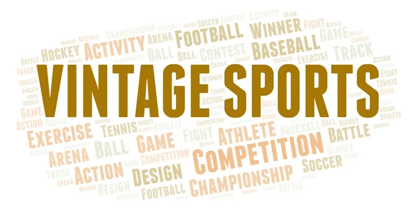 Vintage Sports Word Cloud Wordcloud Made Text Only — Stock Photo, Image