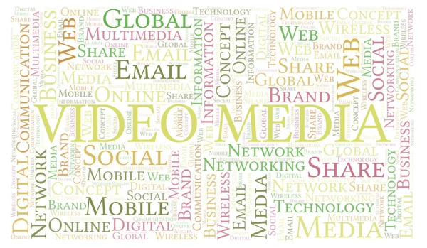 Video Media word cloud. Word cloud made with text only.