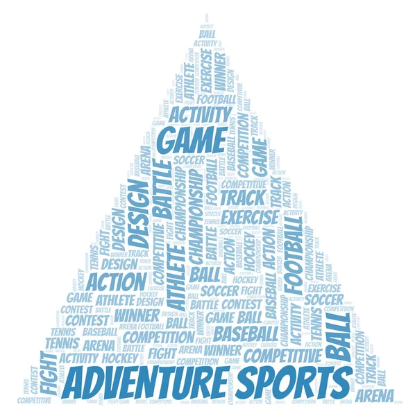 Abenteuer Sport Wortwolke Wordcloud Nur Mit Text Erstellt — Stockfoto