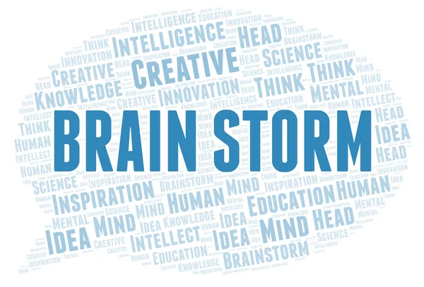 Nuage Mots Brain Storm Wordcloud Fait Avec Texte Seulement — Photo