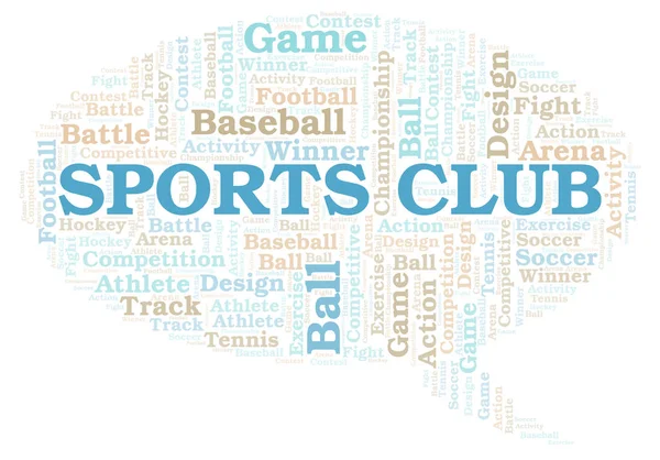 Clube Esportes Nuvem Palavras Wordcloud Feito Apenas Com Texto — Fotografia de Stock