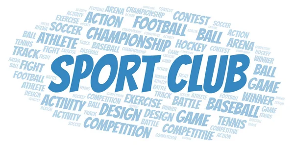 Αθλητισμός Club Σύννεφο Λέξεων Wordcloud Γίνεται Κείμενο Μόνο — Φωτογραφία Αρχείου