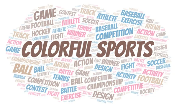 Nuage Mots Sportifs Colorés Wordcloud Fait Avec Texte Seulement — Photo