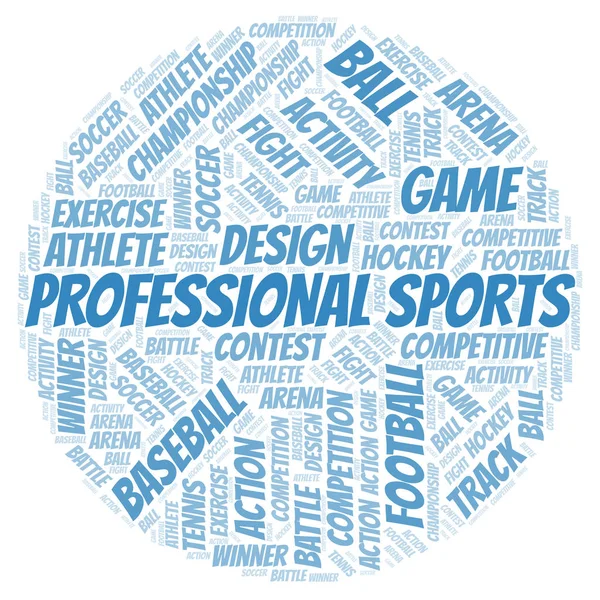 Professional Sports Nuvem Palavras Wordcloud Feito Apenas Com Texto — Fotografia de Stock