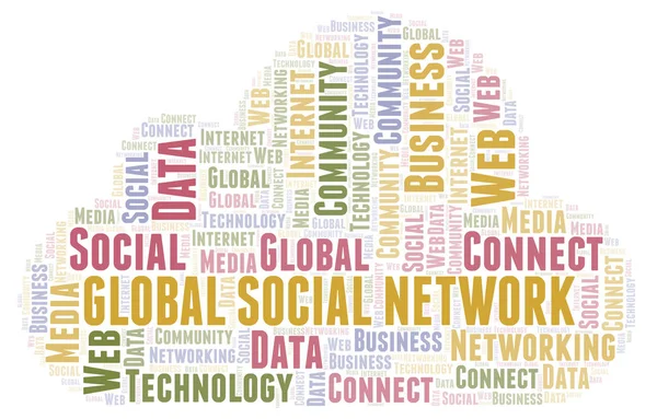 Global Social Network word cloud. Wordcloud made with text only.