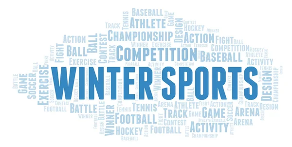 Winter Sports Word Cloud Wordcloud Made Text Only — Stock Photo, Image