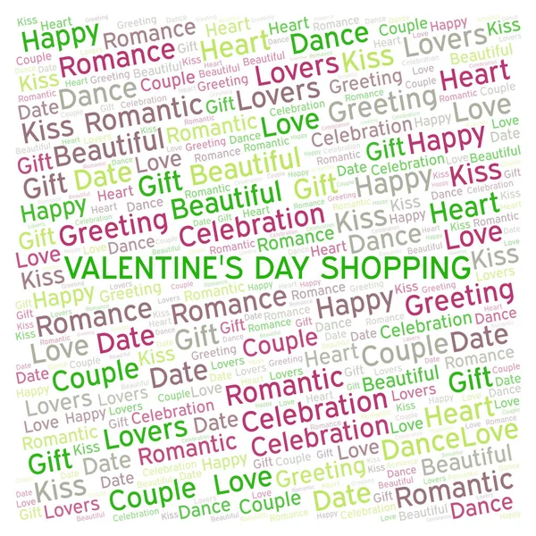 Valentine Day Shopping Word Cloud Awan Kata Yang Dibuat Dengan — Stok Foto