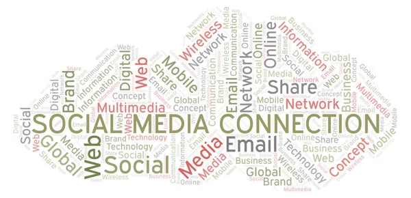 Social Media Connection Word Cloud Word Cloud Realizat Numai Text — Fotografie, imagine de stoc