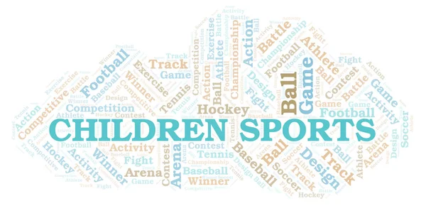 Barn Sport Word Cloud Wordcloud Gjorda Med Endast Text — Stockfoto