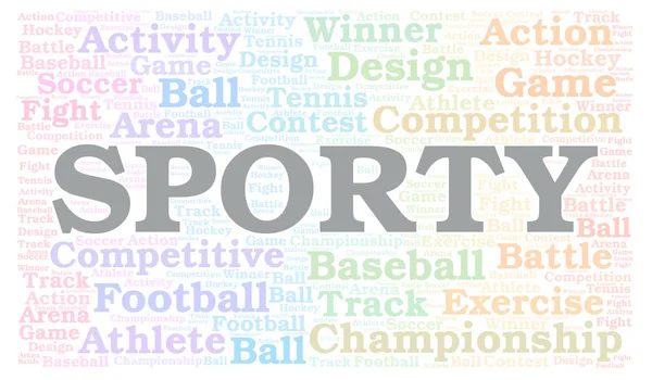 Sporty Word Cloud Wordcloud Made Text Only — Stock Photo, Image