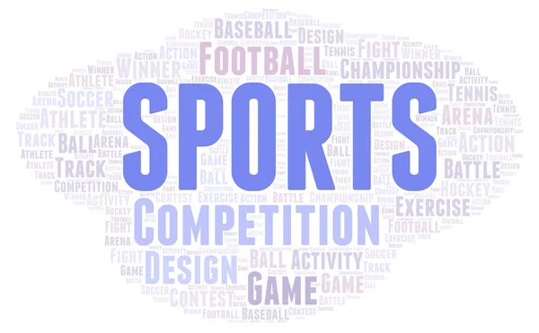 Sports Word Cloud Wordcloud Made Text Only — Stock Photo, Image