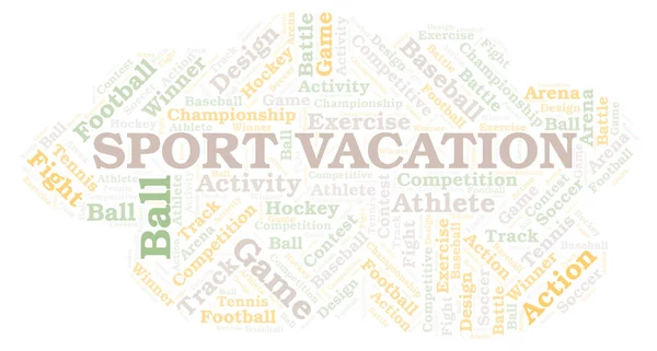 Deporte Vacaciones Palabra Nube Wordcloud Hecho Solo Con Texto —  Fotos de Stock