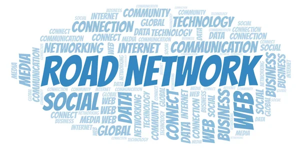 Road Network word cloud. Wordcloud made with text only.