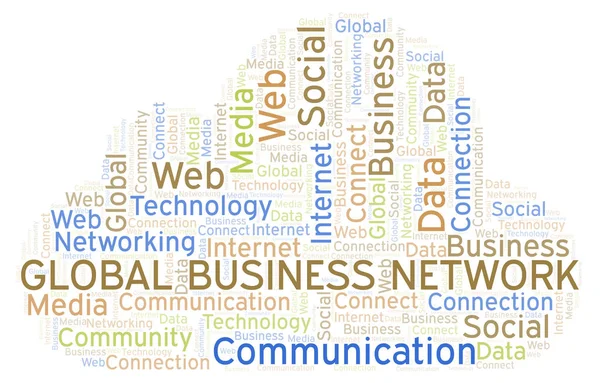 Word Cloud Für Globale Unternehmensnetzwerke Wordcloud Nur Mit Text Erstellt — Stockfoto